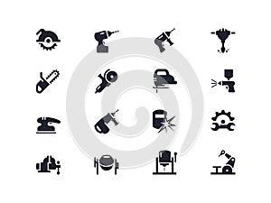 Electric work tools icons. Lyra series