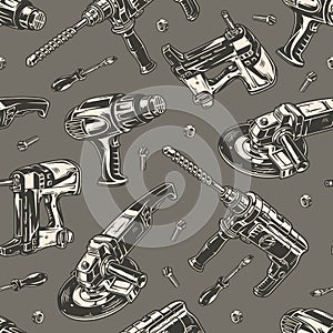 Electric work tools seamless pattern