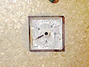 Electrical appliance analog ammeter. Control panel with analog ammeter devices