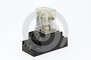 Auxiliary relay on white background