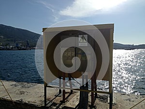 Electrical board at a shipyard