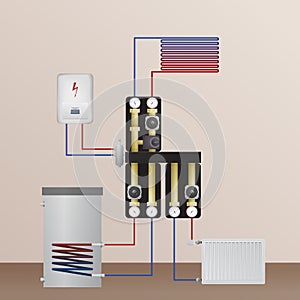 Electrical boiler in the heating system.