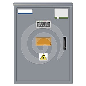 Electrical box, industrial electrical control panel. Electricity metering cabinet. Substation.