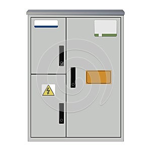 Electrical box, industrial electrical control panel. Electricity metering cabinet. Substation