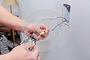 Electrical box with wiring in a new home during construction