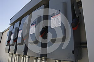 Electrical Breaker Boxes At Solar Power Plant