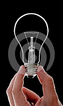 Electrical bulb in hand