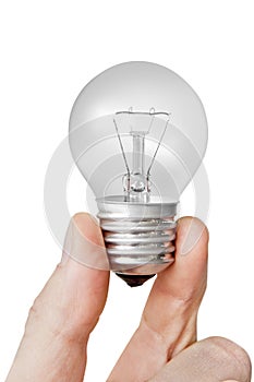 Electrical bulb in the hand