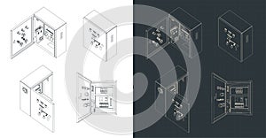 Electrical cabinet isometric blueprints