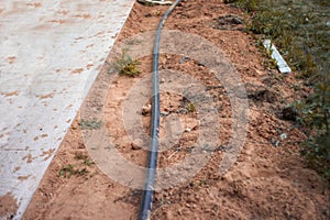 electrical cable on the ground