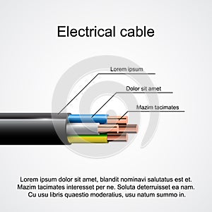 Electrical cable, schematic representation