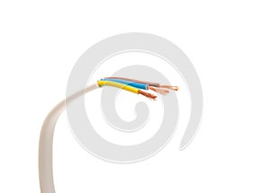 Electrical cable on White background