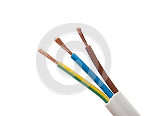 Electrical cable on White background