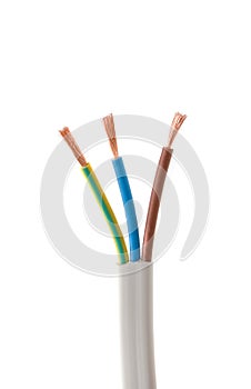 Electrical cable on White background