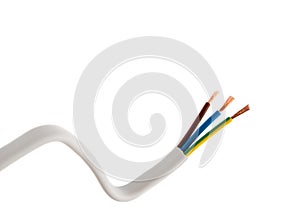 Electrical cable on White background