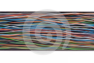 Electrical cable wire on bus isolated on white