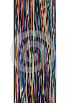 Electrical cable wire on bus isolated on white