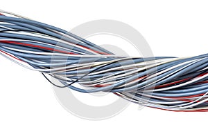 Electrical cable wire isolated on white