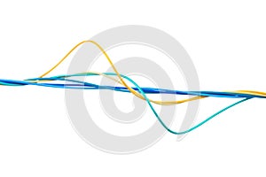 Electrical cable wire isolated on white