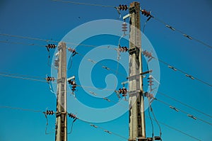 Electrical cables connected to high voltage