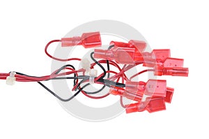 Electrical cables with red terminals