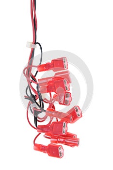 Electrical cables with red terminals