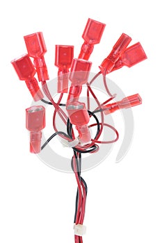 Electrical cables with red terminals