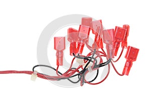 Electrical cables with red terminals