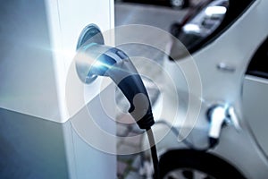 Electrical car charging on a charging pillar