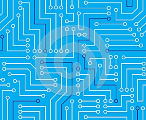 Electrical circuit chip with blue color background texture