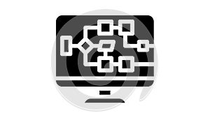 electrical circuit computer screen glyph icon animation