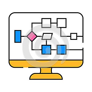electrical circuit computer screen icon color illustration
