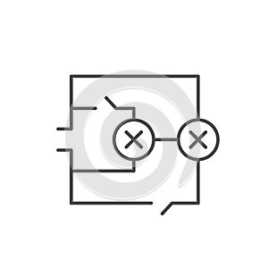 Electrical circuit line outline icon
