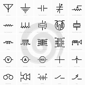 Electrical circuit and radio components designations