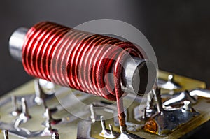 Electrical coil with iron core photo