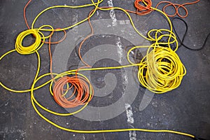 Electrical color cables lay in rolls
