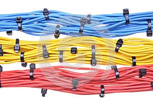 Electrical colors cables with cable ties