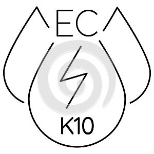 Electrical Conductivity EC K10 calibration icon for measuring water quality