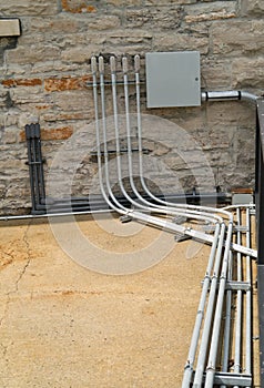 Electrical Conduit and Panel.