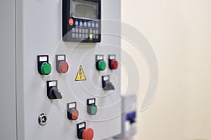 Electrical control panel with buttons