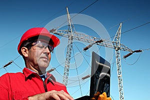 Electrical Controls Engineer With Laptop Computer