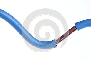 Electrical copper cable wire stripped