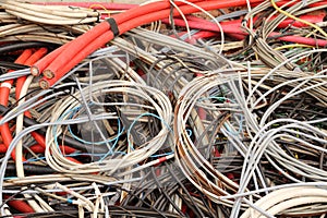 Electrical copper cables in a special waste landfill