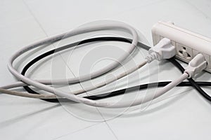 Electrical cords connected.