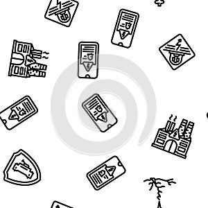 electrical danger voltage seamless pattern vector