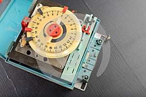 Electrical device for industrial time measurement. An old counter for switching electrical devices