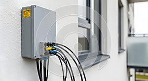 Electrical distribution box with multiple wired connections outs