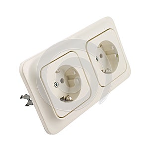 Electrical double jack socket isolated