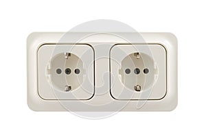 Electrical double jack socket isolated