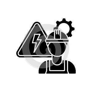 Electrical engineer black glyph icon